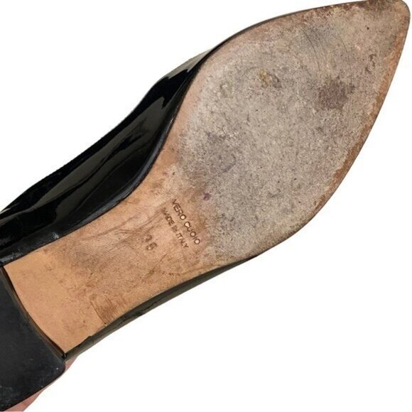 Nicole Bonnet Paris Black Patent Pointy Leather Flats Size 8 - Picture 6 of 7